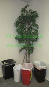 lot 22 image: Artificial tree and waste baskets