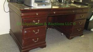 lot 24 image: Double pedestal office desk