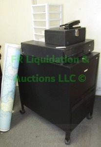 lot 28 image: Safco metal file cabinet and more as shown