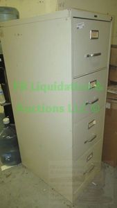 lot 49 image: Staples metal file cabinet and contents