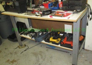 lot 99 image: General purpose utility table, contents not included