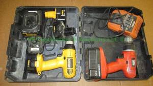 lot 103 image: Dewalt and Black & Decker cordless drills plus