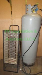 lot 170 image: Propane heater and large propane tanks
