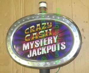 lot 213 image: Crazy Cash mystery jackpots illuminated slot machine topper