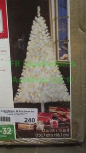lot 240 image: White frosted artificial Christmas tree 78 tall