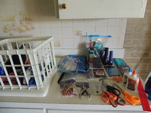 lot 66 image: School lot -glue, rulers ,notepads, sticky notes, scissors, pencil bags and much more
