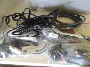 lot 70 image: Large lot of computer hook ups components USB cords and more