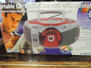 lot 88 image: NEW portable CDcassette radio with remote