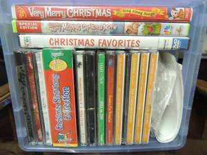 lot 91 image: Christmas Musical CDs and 3 DVD movies