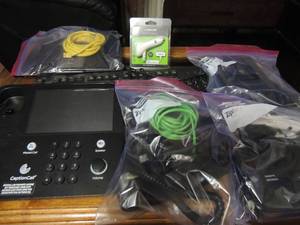 lot 94 image: Closed caption call tele type home phone system all pieces included,, 2 cassette recorders, HP keyboard, NIB I pod car charger