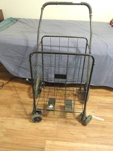 lot 147 image: Rolling basket  for clothing,  groceries etc. (Granny Cart)