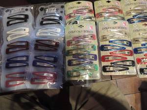 lot 248 image: Hair clips rose 1 pkg., basic 6 pks., and others