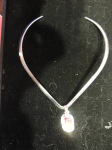 lot 214 image: Sterling  925 pendant 1 x 34 with red turquoise silver metal chocker