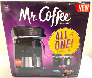 lot 1 image: Mr Coffee All in One - Coffeemaker, Espresso and Single Serve NEW