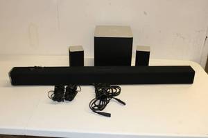 lot 31 image: Vizio Soundbar with Subwoofer and 2 Satellite Speakers