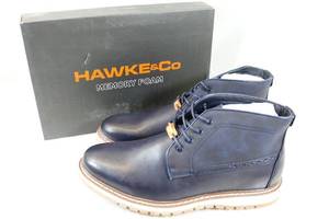 lot 50 image: Hawke & Co Chukkah Leather Shoes w Memory Foam - Blue - Size 10