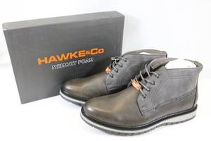 lot 54 image: Hawke & Co Chukkah Leather Shoes w Memory Foam - Gray - Size 11