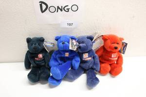 lot 107 image: NFL Stuffed Bears Lot of 4
