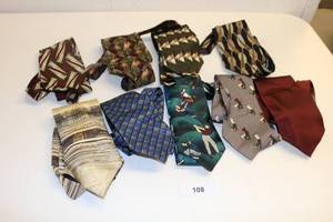 lot 108 image: Lot of Assorted Ties - 9 Total