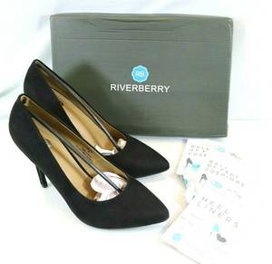 lot 125 image: Riverberry Gaby Black Suede Womens Heals Size 10