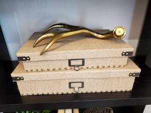 lot 32 image: IMAX Corbin Document Boxes & Metal Antler