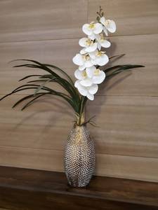 lot 89 image: Faux Orchid in Ceramic Vase