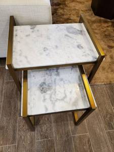 lot 102 image: Marble & Metal Nesting Tables
