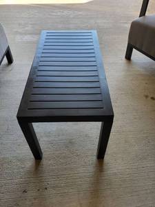 lot 121 image: Slatted Plastic Patio Table