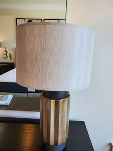 lot 125 image: Resin Lamp with Khaki Silk Shade