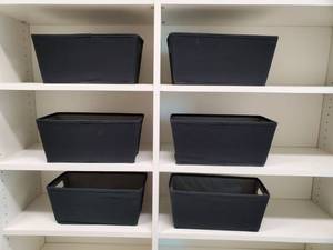 lot 146 image: Six Black Fabric Bins