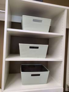 lot 148 image: Three Light Green Fabric Storage Bins