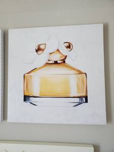 lot 210 image: Perfume Bottle Print on Canvas