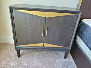 lot 133 image: Madison Park Wood 2 Door Side Table with Metal Accents & Handles
