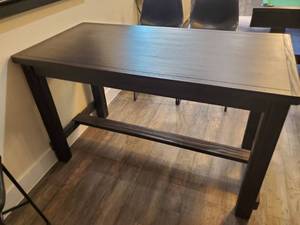 lot 218 image: Coaster Black Distressed Wood Counter Table