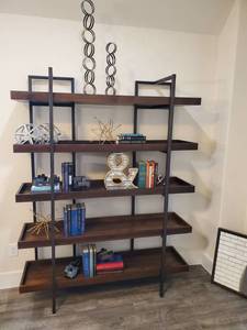 lot 225 image: Wood & Metal Shelf Unit