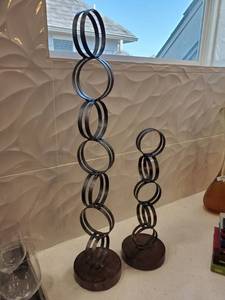 lot 230 image: Pair of Circle Metal Sculptures