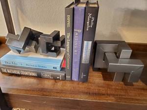 lot 232 image: Three Metal Sculptures & 5 Books