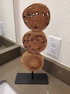 lot 266 image: Wood Sculpture on Metal Base