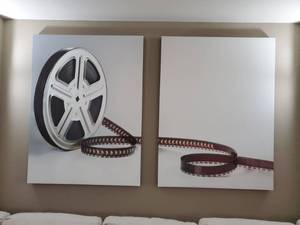 lot 274 image: Pair of Movie Film Prints on Canvas Reel