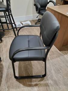 lot 114 image: Black Faux Leather Office Chair