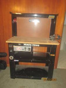 lot 49 image: WORK STATION WITH VISE, DRAWER AND PEG BOARD&nbsp
