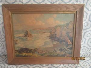 lot 64 image: OAK FRAMED PRINT SIGNED&nbsp