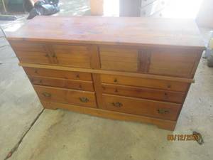 lot 68 image: MID CENTURY PINE 6 DRAWER BUREAU&nbsp50 L X 16 12 X 32 H&nbsp