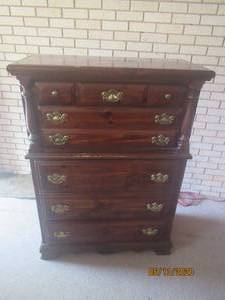 lot 139 image: 5 OVER 3 DRESSER WITH BRASS HANDLES&nbsp38 L X 53 H