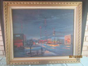 lot 195 image: FRAMED OIL PAINTING CEDAR HILL LODGE 1380 BY ILA J FITE 1986