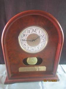 lot 197 image: MANTLE CLOCK 16 WITH BRASS DEDICATION
