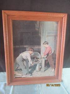 lot 227 image: OAK FRAMED PRINT