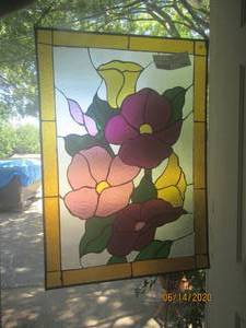 lot 240 image: LEADED STAINED GLASS ART