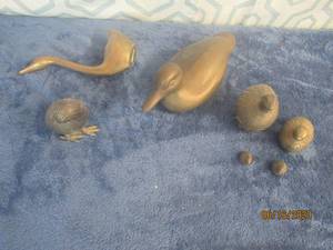 lot 492 image: TOTAL OF 7 BRASS DUCKS BIRD&nbsp