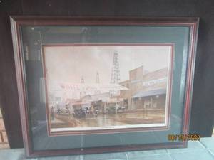lot 346 image: OIL AND WATER DONT MIX FRAMED PICTURE SIGNED WELLS&nbsp&nbsp30 L X 24 H